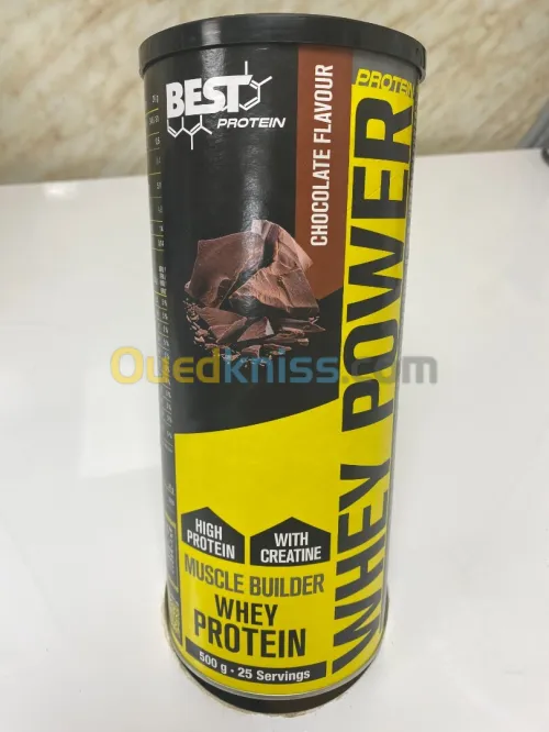 BEST PROTEIN WHEY 500Gr 25 doses  avec créatine et multivitamines Made in Spain