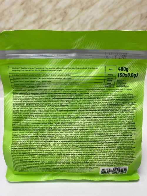 Pre-Workout Accelerate Made in HOLAND 400gr - 50 serving Tropical 