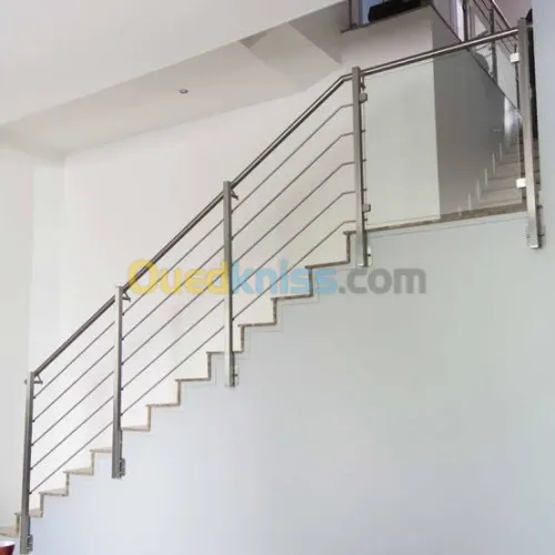 Rampe d'escalier inox et garde corps  