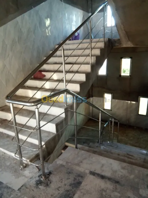 Rampe d'escalier inox et garde corps  