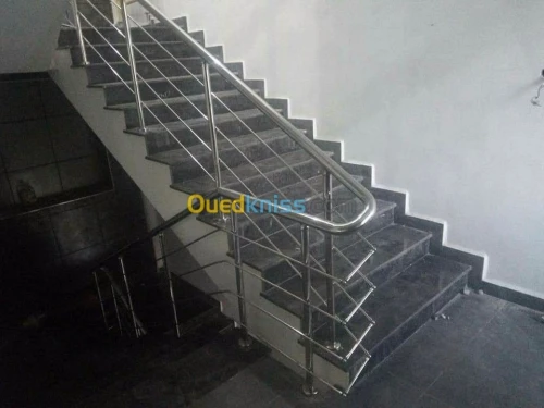 Rampe d'escalier inox et garde corps  