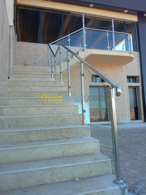Rampe d'escalier inox et garde corps  