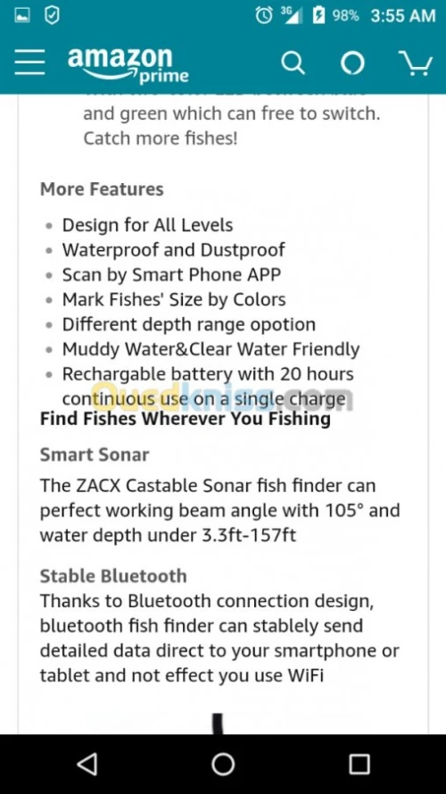 Détecteur de poisson de sonar ZACX
