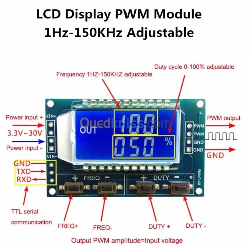  Générateur de signaux PWM 1Hz-150KHz ARDUINO 