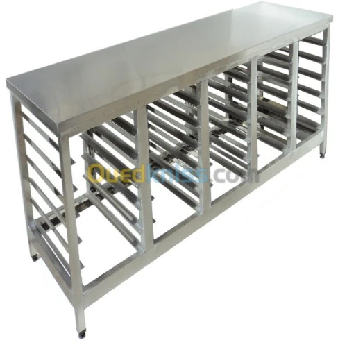 chariot de volaille et table en inox @