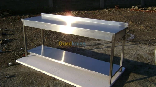 chariot de volaille et table en inox @