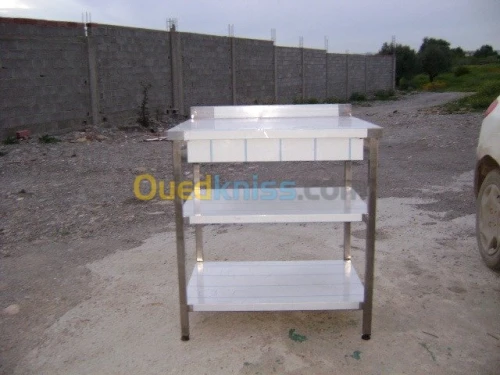 chariot de volaille et table en inox @