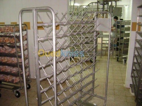 chariot de volaille et table en inox @