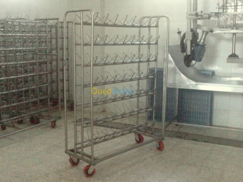 chariot de volaille et table en inox @