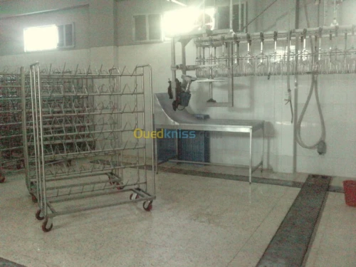 chariot de volaille et table en inox @