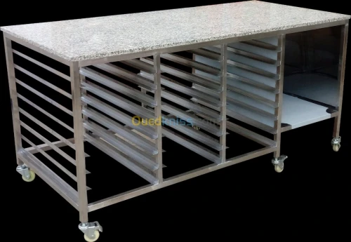 chariot de volaille et table en inox @