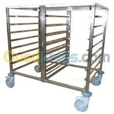 chariot de volaille et table en inox @