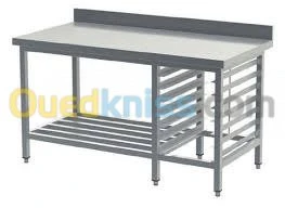 chariot de volaille et table en inox @