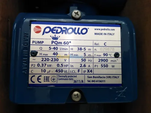 Pompe à eau PEDROLLO silencieuse made in italy