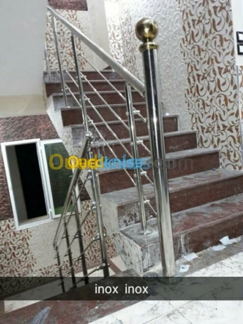 Rampe d'escalier en inox