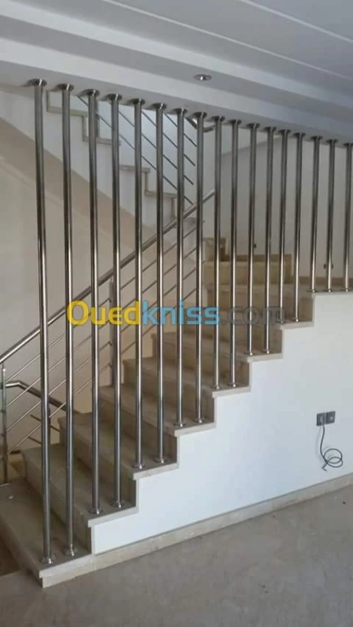 Rampe d'escalier en inox