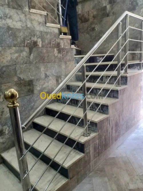 Rampe d'escalier en inox