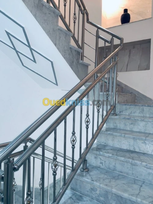 Rampe d'escalier en inox