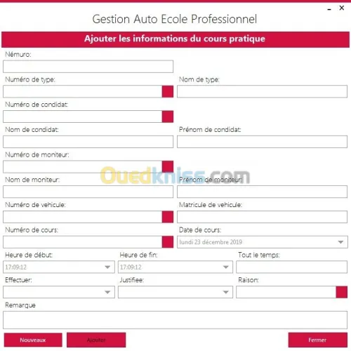 Gestion Auto Ecole Professionnel 