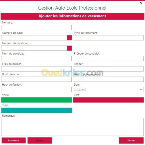 Gestion Auto Ecole Professionnel 