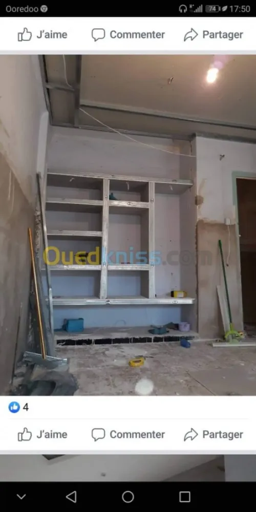 Placo-déco, peinture revetment murale.