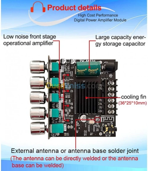 Amplificateur Audio ZK-MT21 100W arduino