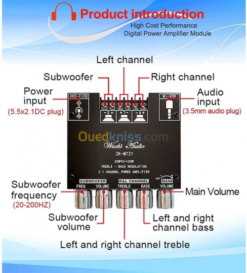 Amplificateur Audio ZK-MT21 100W arduino