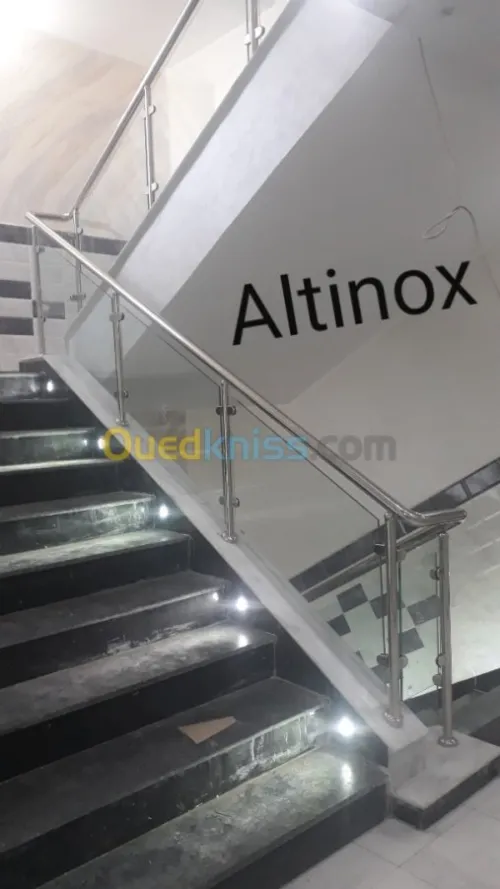 Rampe d'escalier en inox