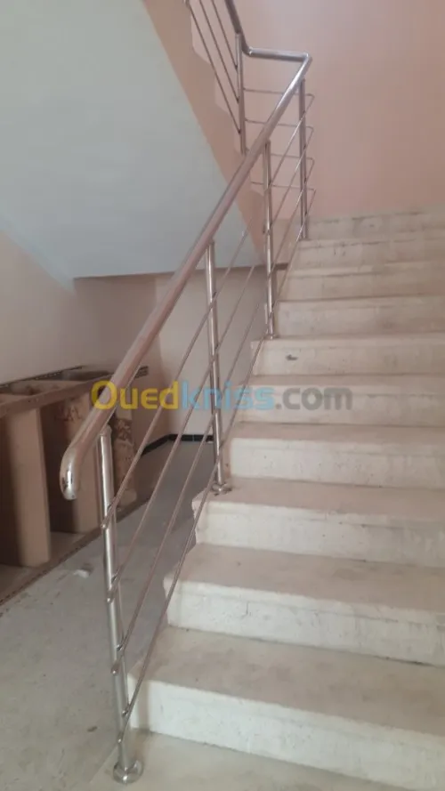 Rampe d'escalier en inox