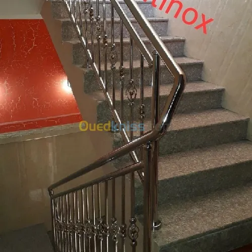 Rampe d'escalier en inox