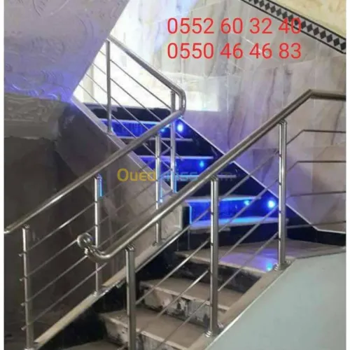 Rampe d'escalier en inox