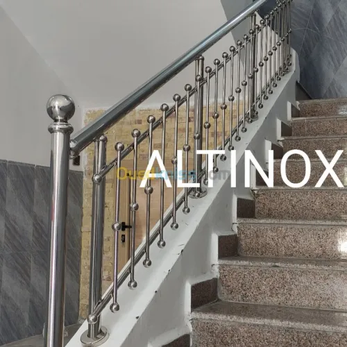 Rampe d'escalier en inox