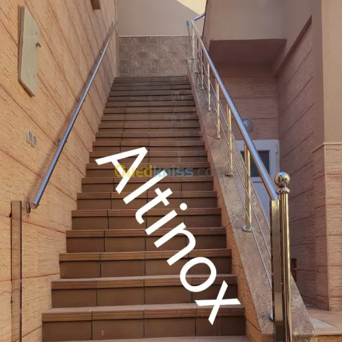 Rampe d'escalier en inox