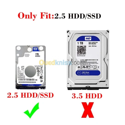 Adaptateur Convertisseur SATA III 2.5" vers USB 3.0 5Gbps pour disque dur SSD HDD