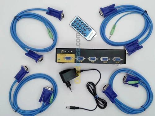 Switch VGA 4Sorties Audio+télécommande