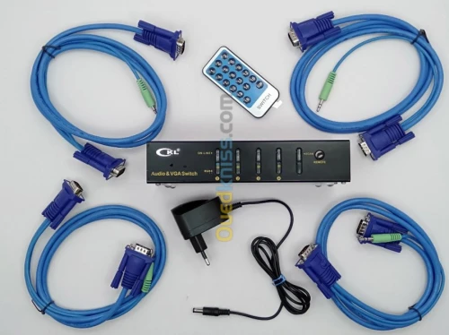Switch VGA 4Sorties Audio+télécommande