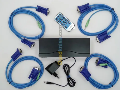 Switch VGA 4Sorties Audio+télécommande
