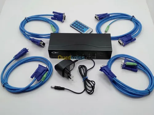 Switch VGA 4Sorties Audio+télécommande