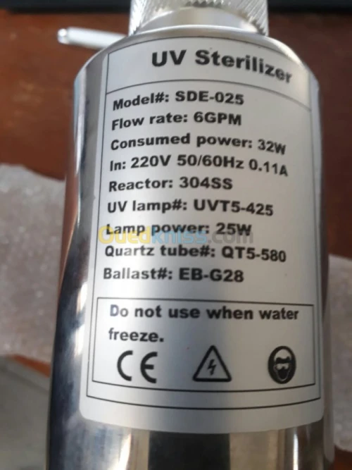 Stérilisateur d'eau Ultr-Violet UV 25w