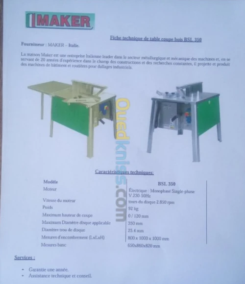 Scie circulaire a table