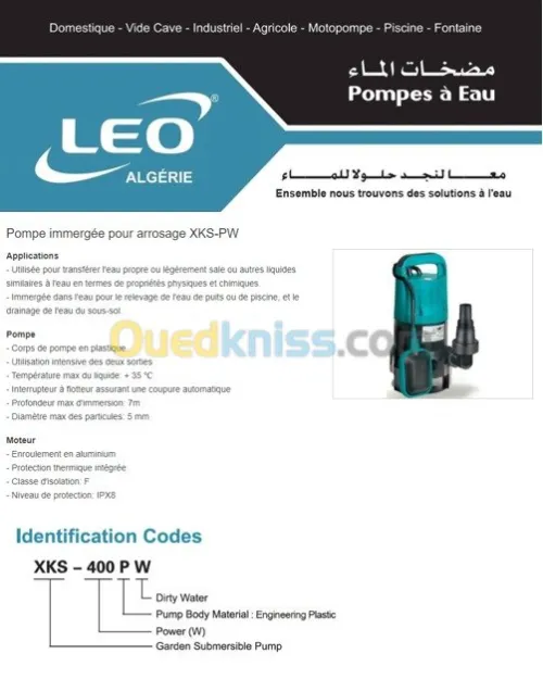 Pompe submersible pour arrosage - LEO