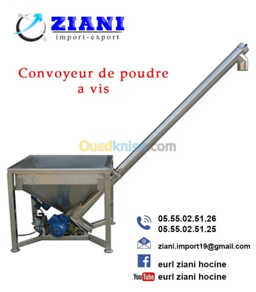 convoyeur a vis & granulé & tapis