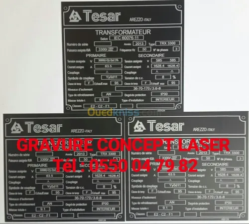 Gravure plaques 