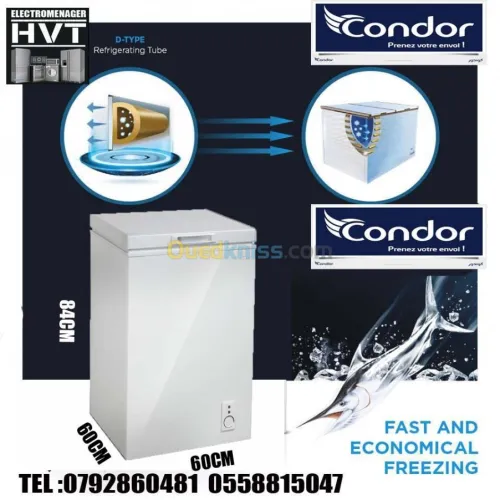 PROMO CONGELATEUR CONDOR 10 ANS DE GARANTIE INVERTER 130L BRUT NET 105L 