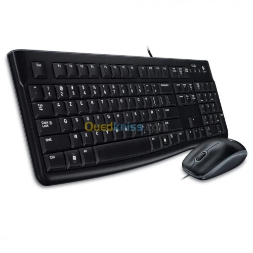 LOGITECH MK120 - COMBO CLAVIER + SOURIS FILAIRE USB, CONFORTABLE, RÉSISTANT, PLUG & PLAY - BLACK