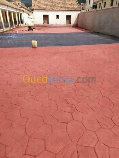 Béton imprimé et résine epoxy