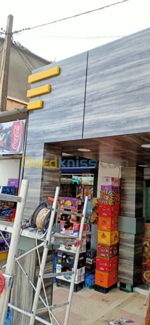 Montage alucobonde et verre trempe