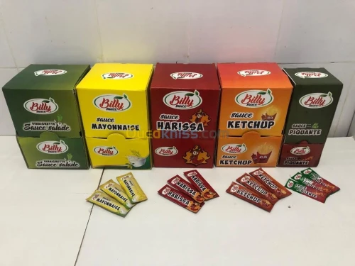 Dosettes mayonnaise ketchup harissa