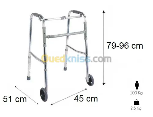 Déambulateur avec roulettes articulé