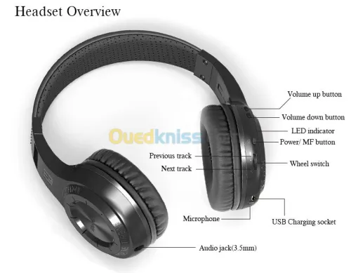 Casque sans-fil bluetooth Bluedio H Turbine rechargeable